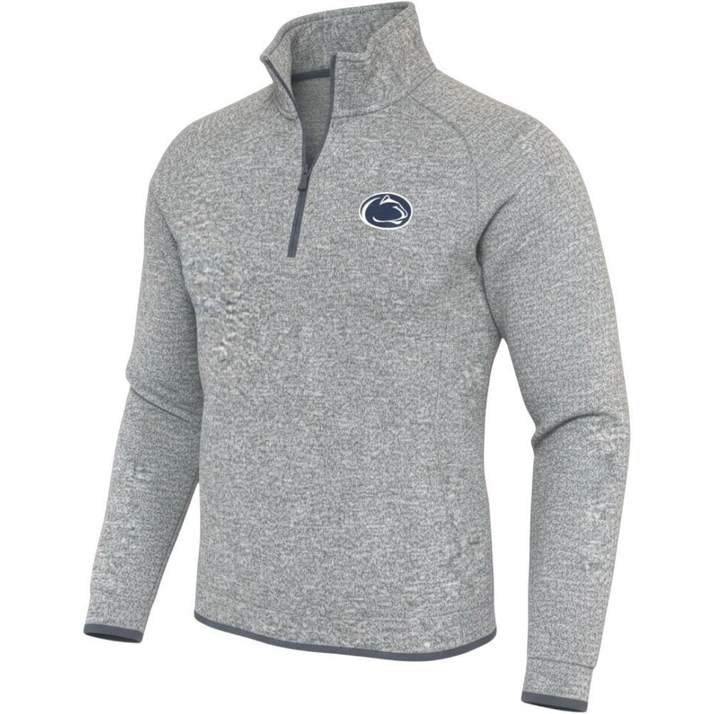 League Penn State Quarter Zip Pullover Womens Small Gray Green Marl Knit Gameday
